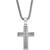 商品Esquire Men's Jewelry | Diamond Cross Pendant Necklace (1/6 ct. t.w.) , Created for Macy's颜色Steel