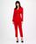 颜色: Red, Tahari | Women's Belted Asymmetrical Jacket & Slim-Fit Pantsuit Set
