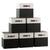 颜色: white/black, Ornavo Home | Foldable Linen Storage Cube Bin with Leather Handles - Set of 6