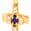 Savvy Cie Jewels | Yellow Gold Vermeil Sapphire & CZ Cross Pendant Necklace, 颜色Yellow - Sapphire