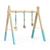 颜色: blue, Hivvago | Portable 3 Wooden Newborn Baby Exercise Activity Gym Teething Toys Hanging Bar-Blue