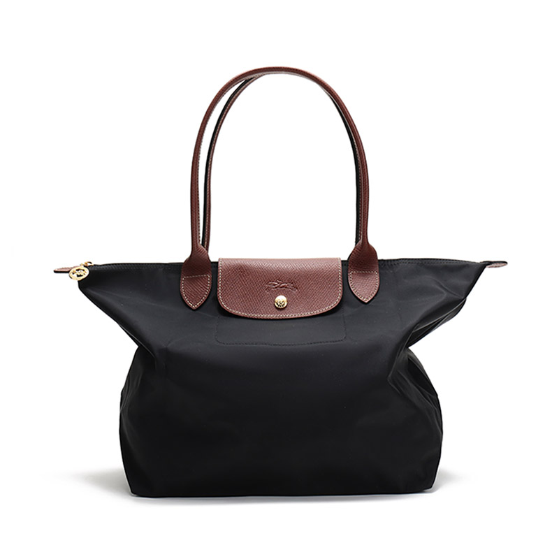 商品第7个颜色黑色, Longchamp | 珑骧饺子包LE PLIAGE 31 大号织物长柄可折叠手提单肩包购物袋L1899 089