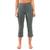 颜色: Sage, 90 Degree by Reflex | Yogalicious by Reflex Women's Nude Tech Elastic Free High Waist Flare Yoga Capri with Front Splits