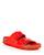 Birkenstock | Women's Arizona High Shine Big Buckle Slide Sandals, 颜色High Shine Tomato/Red