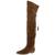 color Havana, Celine | Celine Womens Chat Botte Suede Pointed Toe Over-The-Knee Boots