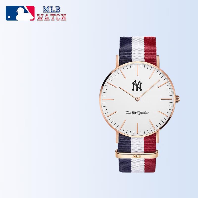 商品MLB | 时尚休闲石英手表潮牌防水学生表 MLB-SD024颜色8多才尼龙带