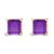 颜色: purple amethyst | yellow, Haus of Brilliance | 14K Gold 5x5MM Princess Cut Gemstone Solitaire Stud Earrings