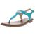 商品Michael Kors | MICHAEL Michael Kors Women's Leather MK Plate T-Strap Thong Sandals颜色Tile Blue