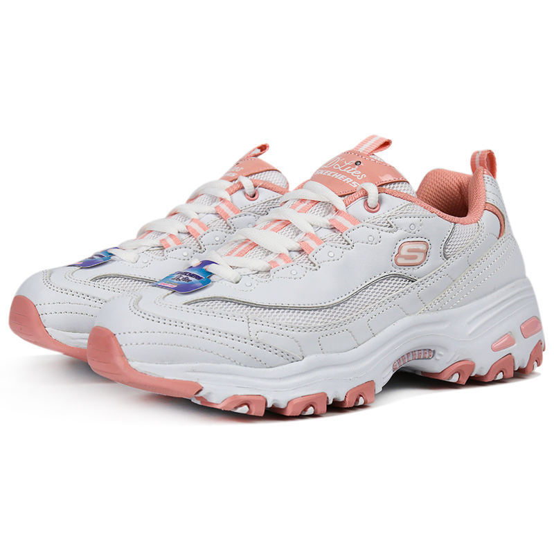 商品SKECHERS | 熊猫鞋 D'LITES 1.0女士运动休闲鞋 老爹鞋颜色66666214-WPK/白粉