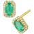 商品第1个颜色Emerald, Macy's | Sapphire (5/8 ct. t.w.) & Diamond (1/10 ct. t.w.) Halo Stud Earrings in 14k Gold (Also in Ruby & Emerald)