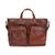 颜色: Brown, Mancini Leather Goods | Men's Buffalo Single Compartment Briefcase for 14" Laptop