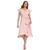 DKNY | Women's Flutter-Sleeve Tie-Waist Faux-Wrap Dress, 颜色Powder Pink