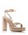 商品Jeffrey Campbell | Jeffrey Campbell Women's Ankle Tie Platform High Heel Sandals颜色Nude Crinkle Patent