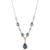 Givenchy | Silver-Tone Denim Halo Crystal Lariat Necklace, 16" + 3" extender, 颜色Navy