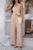 颜色: khaki, TRUEDAMES | Solid V Neck Button Vest Pleated Suit Sets