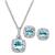 Macy's | Amethyst (2-1/3 ct. t.w.) & Diamond Accent Sterling Silver 18" Pendant Necklace and Stud Earrings Set, 颜色Blue Topaz