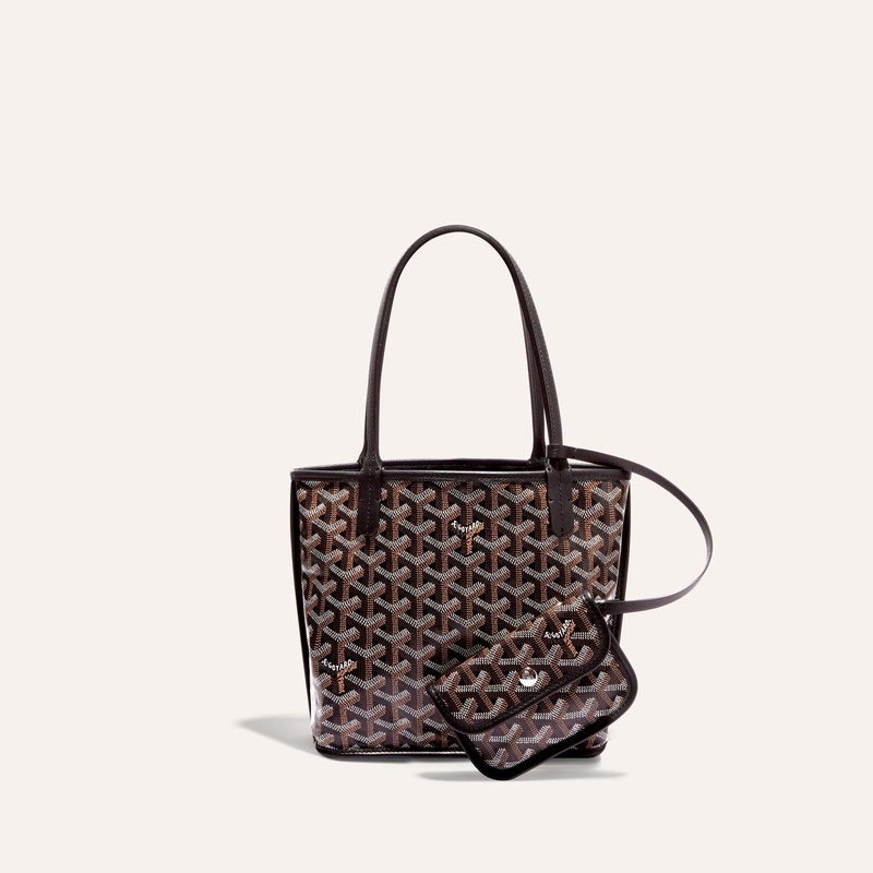 颜色: 黑色, Goyard | 高雅德 Anjou Mini男女黑色帆布/小牛皮手提包 ANJOUSMINCG01TY01P（十一色可选）