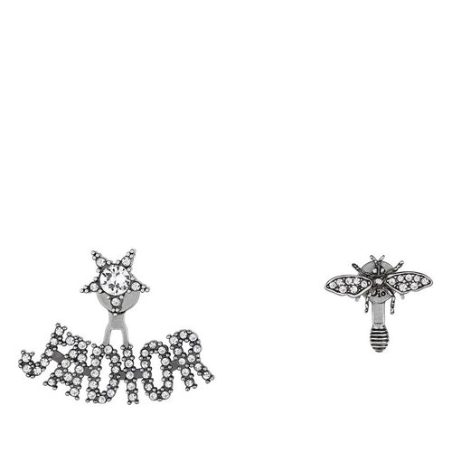 商品Dior | DIOR/迪奥  JADIOR金色金属镶钻不对称耳钉  颜色银色