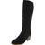 商品Style & Co | Style & Co. Womens Warrda  Faux Suede Zip Up Mid-Calf Boots颜色Black Micro