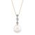商品第2个颜色White, Macy's | Cultured Tahitian Pearl (10mm) & Diamond Accent 18" Pendant Necklace in 14k White Gold (Also in Cultured Freshwater Pearl & Cultured Golden South Sea Pearl)