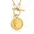 颜色: 20 in, Ross-Simons | Ross-Simons Italian 18kt Gold Over Sterling Genuine 200-Lira Coin Paper Clip Link Toggle Necklace