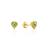 颜色: yellow gold peridot, MAX + STONE | 14K White or Yellow Gold 3 Prong Heart Shape Gemstone Stud Earrings