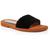 商品Stuart Weitzman | Stuart Weitzman Womens Cammy Faux Shearling Slip On Slide Sandals颜色Black Shearling