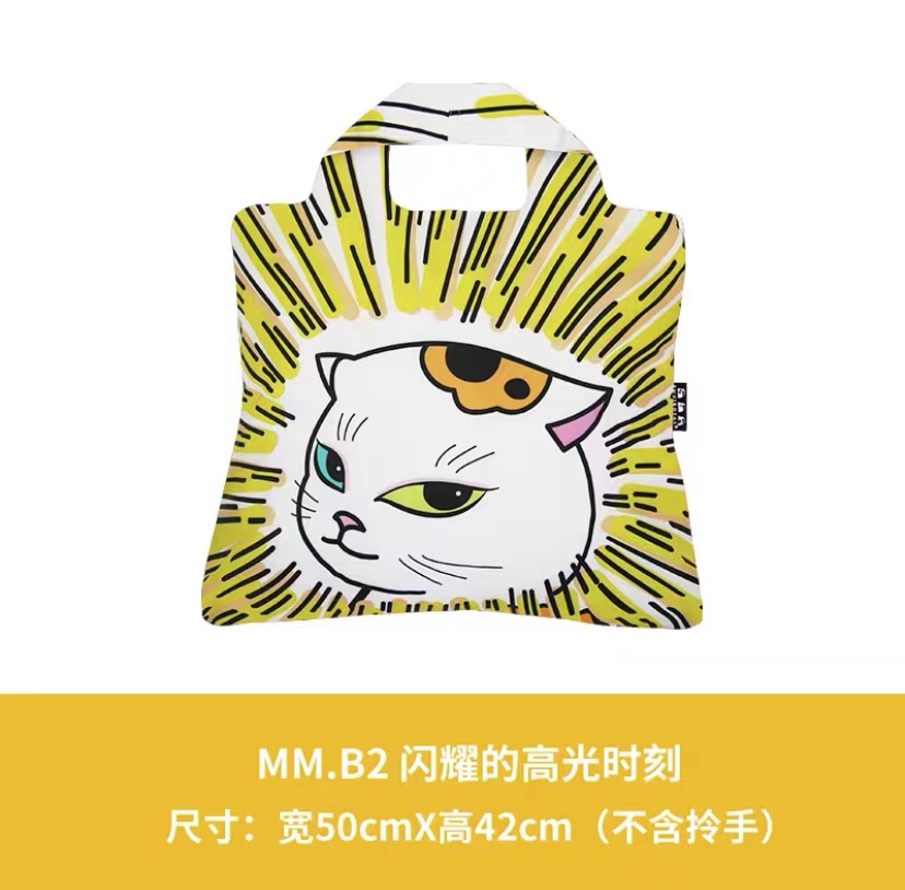 color MM.B2 闪耀的高光时刻, EnviroSax | 【国内直发】EnviroSax王赓合作款春卷包 猫咪的波普之旅系列环保袋大号购物袋