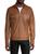 color BROWN, RON TOMSON | Zip Up Leather Jacket