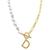 ADORNIA | 14k Gold-Plated Paperclip Chain & Mother-of-Pearl Initial F 17" Pendant Necklace, 颜色Letter D