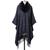 color Navy, Green, Ralph Lauren | Women's Reversible Plaid Ruana with Faux Fur Collar