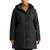 商品Ralph Lauren | Plus Size Faux-Leather Trimmed Hooded Quilted Coat, Created for Macy's颜色Black