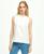 颜色: White, Brooks Brothers | Stretch Silk Sleeveless Contrast Blouse