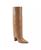 颜色: Medium Natural Leather, Marc Fisher | Women's Leina Block Heel Pointy Toe Knee High Dress Boots