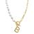 ADORNIA | 14k Gold-Plated Paperclip Chain & Mother-of-Pearl Initial F 17" Pendant Necklace, 颜色Letter B
