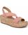 颜色: Coral Pink Fabric, LifeStride | Women's Odette Square Open Toe Wedge Sandals