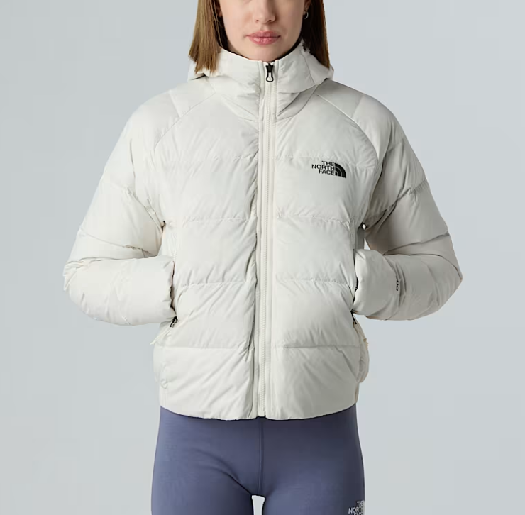 颜色: 白色, The North Face | 北面 女款连帽拉链Logo长袖羽绒服（香港仓发货）