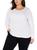 INC International | Plus Womens Ribbed Long Sleeves Pullover Top, 颜色bright white