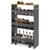 颜色: gray, Hivvago | 4-Tier Rolling Storage Cart Slim Kitchen Cart on Wheels with Open Shelves and Handle-Gray