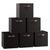 颜色: black, Ornavo Home | Foldable Linen Storage Cube Bin with Leather Handles - Set of 6