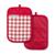 颜色: Passion Red, KitchenAid | Gingham Pot Holder 2-Pack Set, 7" x 10"