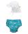 颜色: Aqua Mandarin Fish, green sprouts | Baby Boys or Baby Girls Snap Swim Diaper and Flap Hat UPF 50, 2 Piece Set