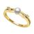 商品第2个颜色Gold Over Sterling Silver, Belle de Mer | Cultured Freshwater Button Pearl (5mm) & Lab-Created White Sapphire (1/10 ct. t.w.) Ring