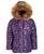 颜色: Purple Star, S Rothschild & CO | Toddler & Little Girls Foil Quilted Puffer Coat  With Faux-Fur Trim