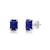 商品第6个颜色created blue sapphire, MAX + STONE | 14k White Gold Solitaire Emerald-Cut Gemstone Stud Earrings (7x5mm)