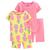 商品Carter's | Little Girls 4-Piece Snug Fit T-shirt and Shorts Pajama Set颜色Yellow