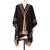 商品第1个颜色Black, Camel, Ralph Lauren | Women's Reversible Knit Striped Border Ruana