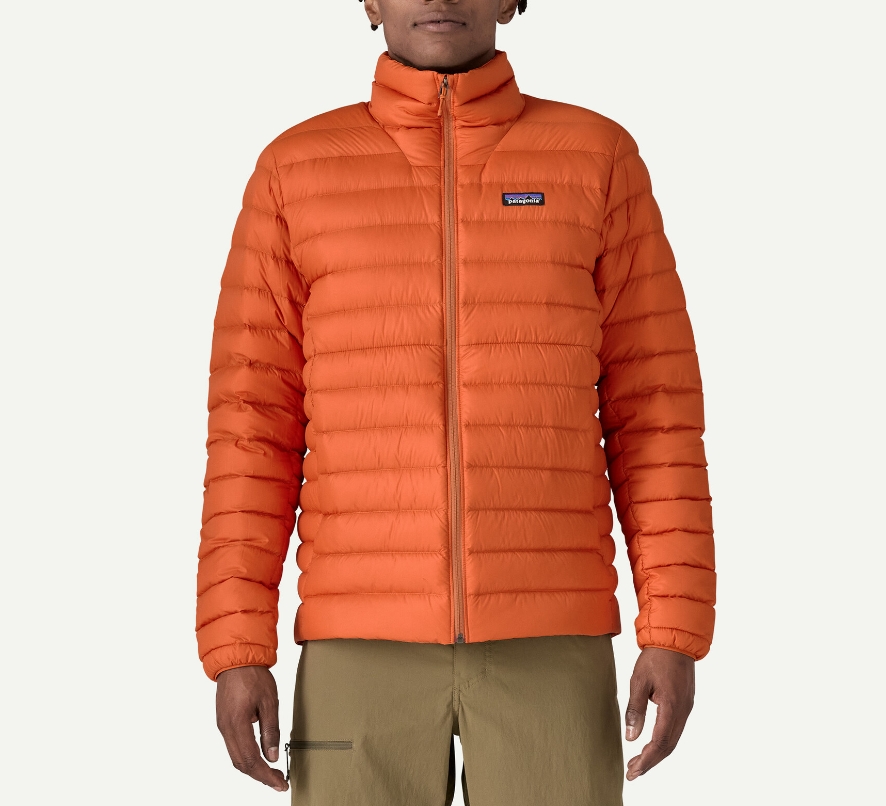 颜色: 橘色, Patagonia | 巴塔哥尼亚 品牌logo印花立领羽绒服 男款（香港仓发货）