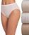 颜色: Sheer Nude/Whisper Stripe/Light, Jockey | Elance Cotton French Cut Underwear 3-Pk 1541, Extended Sizes