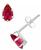 颜色: Ruby, Macy's | Gemstone Stud Earrings in 10k White Gold